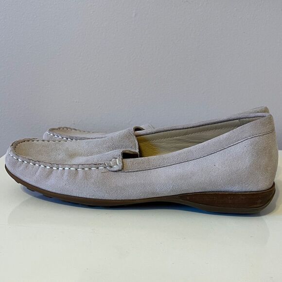 Geox Respira Suede Driving Shoe Loafer Slip On Moccasin Flat Leather Gray 6.5 37 - Picture 5 of 11